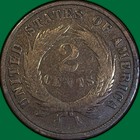 1870 Two Cent Piece Very Good Vg Coin  Cleaning  35862