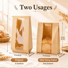 Maqihan 50 Bread Bags With 8 2 Inches X 3 5 X 12 2 Inches  Brown