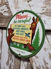 Vintage Smokey Bear Porcelain Sign Old Us Forest Service Prevent Camp Fires 12 