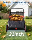 Garvee 21  Manual Push Lawn Sweeper With 4-brush System 3 5cu Ft Leaf Blower Bag