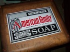 Vtg American Family Soap Company 12  X 8  Metal Sign Derrig Designs 1985