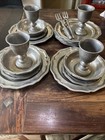 20 Pc Pewter Dining Set Vtg Rwp Wilton Us Dinner Plate salad soup  Goblet forks