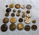 25 Vintage Antique Metal Picture Buttons Anchors