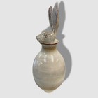  696 Amaaro White Rabbit Bunny Canopo Ceramic Vase Cookie Jar 13in Vase