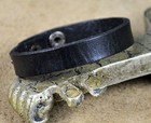 Slim 1cm Classic Single Band Leather Bracelet Wristband Unisex Black Brown 2pc