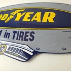 Vintage Goodyear Blimp Sign - Porcelain Gas Service Tires Advertising Sign