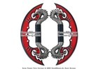 Red Fire Blade Dual Fantasy Dragon Dagger Knife With Display Stand