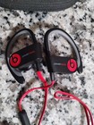 Beats By Dre Powerbeats Wireless Earphones W Case - Black red  cleaned   Tested 
