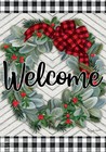Briarwood Lane Winter Wreath Welcome Garden Flag