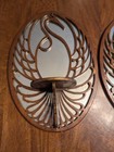 Pair Of Antique Wooden Wall Swan Mirrors With Shelves - Please Read
