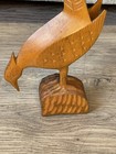 Vintage Hand Carved Wood Pheasant Bird With Long Tail Figurine