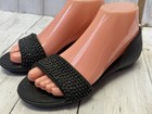Crocs Embellished Sandals Womens 6 Shoes Lina Flats Dorsay Open Toe Black Dress