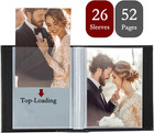 Photo Album 8x10 Clear Pages Pockets Leathe Cover Slip Slide In Photo Album