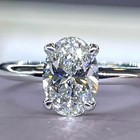 2 00ct Oval Cut Real Moissanite Women s Engagement Ring 14k White Gold Plated