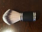 Synthetic Badger Hair Black Metal Handle Shaving Brush 