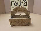 Antique novelty art Nouveau French Brass Business Card Holder match Holder