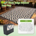6x9 Ft Outdoor Plastic Straw Rug For Camping Outdoor Carpet Rv Mat Black   Beige