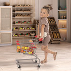 Toy Metal Shopping Cart - Supermarket Pretend Play Grocery Cart For Kids And Tod