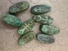 8pcs Unusual Rare Tibetan Natural Old Agate Dzi 2faces Flat Beads