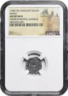 Ngc Au Hungary  Queen Maria  1382-1395 Ad Scarce Silver Denar Coin  High Grade 