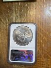2017 American Silver Eagle  1 Ngc     Ms 70 Brown Label
