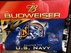 Vintage Budweiser  salutes The U s  Navy  Framed Beer Mirror Sign