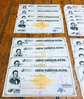 30 Vintage 1877 Cancelled Checks Indiana First National Bank Importer   Traders