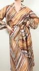 Vintage 1970s Halston V Sheer Chiffon Brushstroke Blouse Skirt 4pc Set   Medium