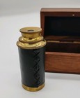 Small Vintage Maritime Nautical Telescope   Spyglass With Wooden Box