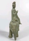 Chinese Buddha  14 Inch Tall Green Bronze Finish Resin Deity Statue figurine