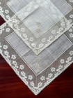 Antique Lace - 2 Embroidered Handkerchiefs - Initial A Under A Ducal Crown