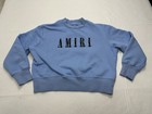 Amiri Kids Logo Cotton 2-piece Set Crewneck Sweatpants Size 6y Blue