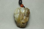 Chinese Natural Hetian Jade Hand-carved Dragon Play Pearl Pendant Statues