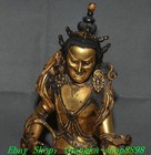 13 3 old Tibet Buddhism Purple Bronze 24k Gold Marpa Walker Buddha Statue