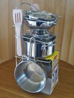 Kids Play Set 8 Pc  Pots   Pans Melissa Doug Stainless Steel Toy Food Game Child