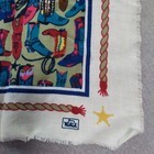 Vintage Woolrich Western Print Bandana Scarf Cowboy Boots Cowgirl Italy Made