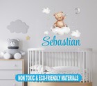 Personalized Teddy Bear Wall Decal Custom Name Baby Room Nursery Decor Removable