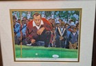 Arnold Palmer Autographed Painting 1960 Pga Golf Putting Matinee Idol Framed