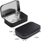 Metal Rectangular Hinged Tins - Pack Of 40 Matte Black Mini Portable Box Contai