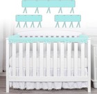 3pcs Crib Rail Cover Protector Safe Teething Guard Wrap For Standard Crib White