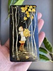 Artist Signed 1968 Vintage Soviet Lacquer Box Handpainted Girl Forest Fall
