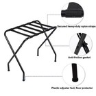 Black Folding Luggage Rack Suitcase Stand Travel Bedroom Hotel