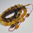     amber Prayer Beads Amber Rosary 45 Carvings Amber Beads 62g    