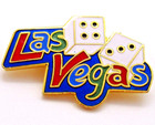 Las Vegas Lapel Pin Colorful Letters With Dice Pinnacle Designs Vintage