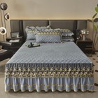 Bedding Set 4pcs Thicken Soft Warm Padded Lace Bedskirt Duvet Cover Pillowcase