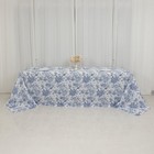 90  X 156  Blue French Toile Pattern Polyester Rectangular Tablecloth