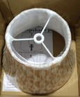 Floral Bell Pleated Lamp Shade Fabric Beige White Patterned 5  X 9  X 6 4 