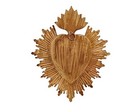 Sacred Heart  Milagro  Metal Heart Box  Ex Voto  Catholic Home Antique Gold