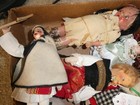 Lot Of 16 Vintage Small Plastic Vinyl And Cloth Character Dolls Up To 9  Tall