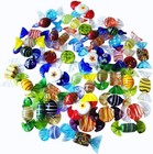 24pcs Handmade Vintage Murano Style Various Glass Sweets Candy Ornaments Gift